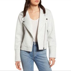 Cupcakes And Cashmere Womens Annabelle Knit Moto Jacket Small Grey - NWT